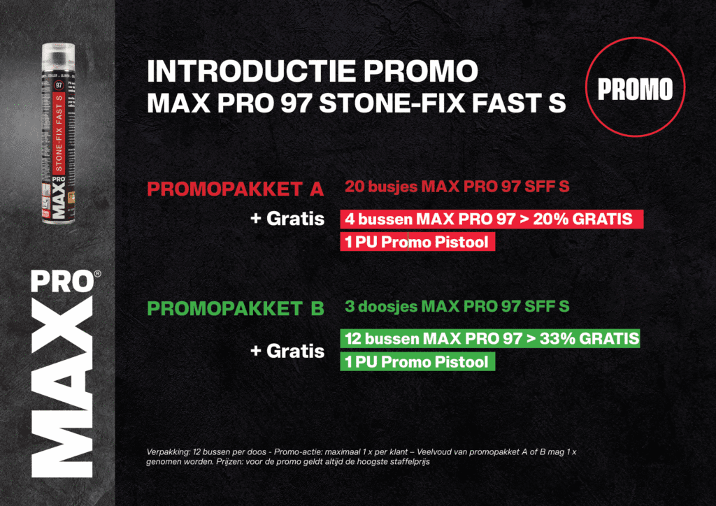 Flyer introductiepromo MaxPro 97 Stone-Fix Fast S